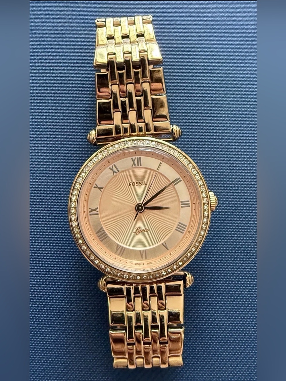 Fossil Rose Gold Crystal-Accent Women's Bracelet Watch